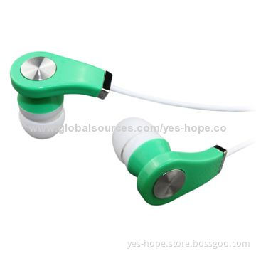 Airline Earphones with Jewel Decoration and Fashionable Pattern, Flat Cable Available